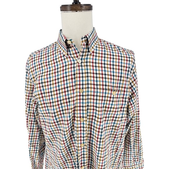 ORVIS Country Twill Checkered Button Down Long Sleeve Shirt Men's Medium - Picture 2 of 12